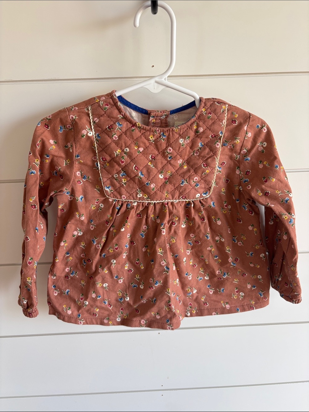 Zara Floral Quilted Yoke Long-Sleeve Top
